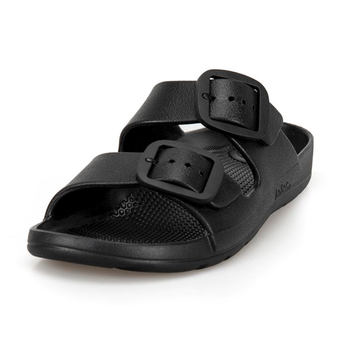  totes® SOLBOUNCE Ladies Double Buckle Adjustable Slide Black Extra Image 2